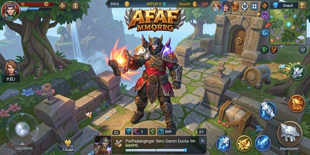 Screenshot utama gameplay AFAF menampilkan petualangan yang mendebarkan.