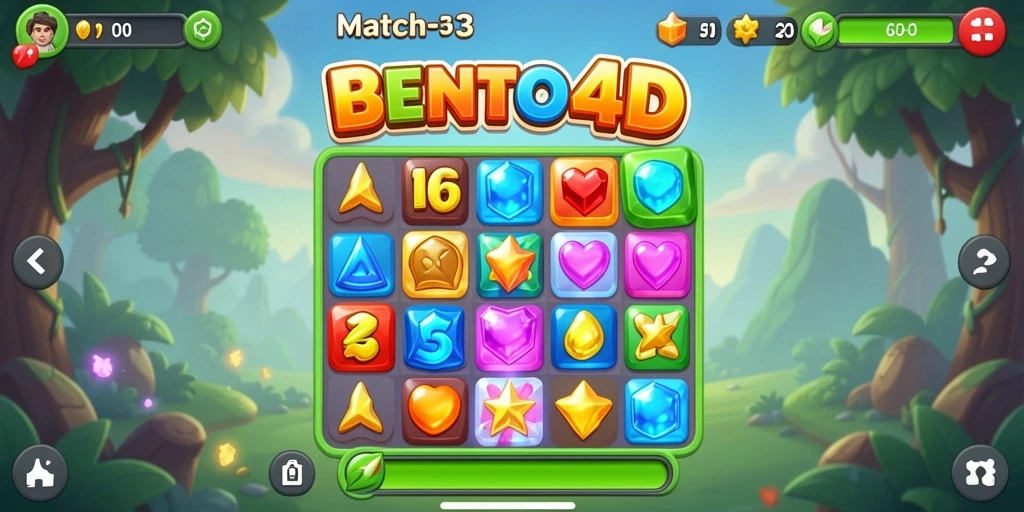 Tampilan gameplay BENTO4D yang seru dan menantang.