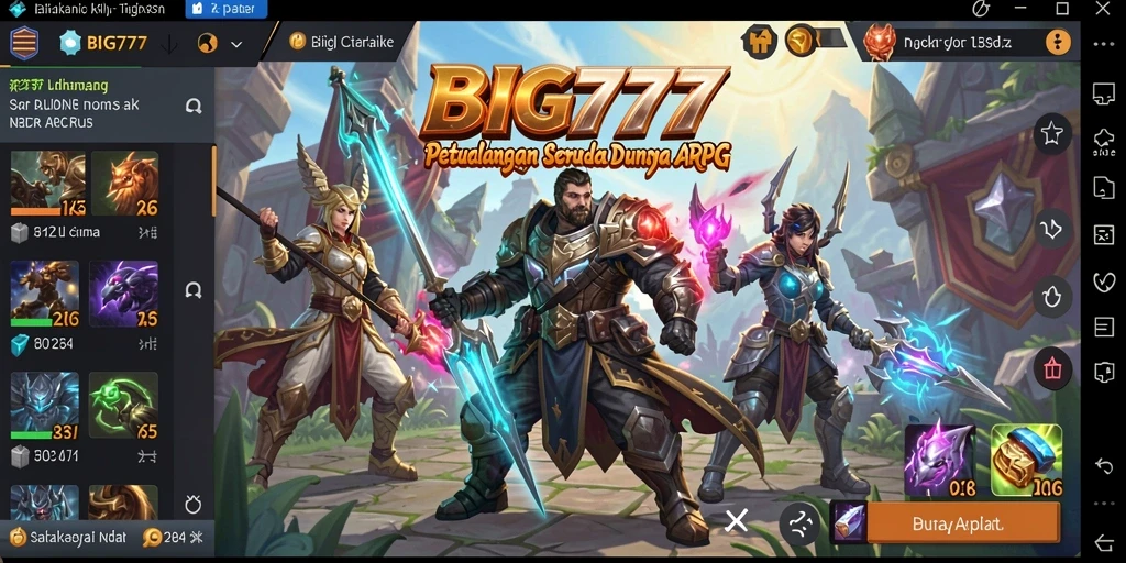 Tampilan menakjubkan dari aksi gameplay dalam BIG777 ARPG.