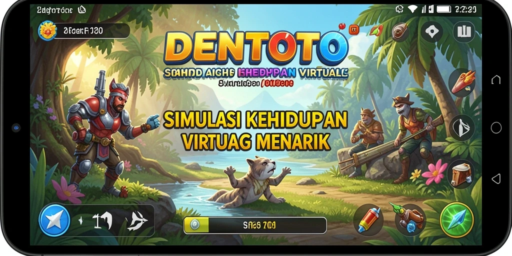 Screenshot DENTOTO menampilkan gameplay simulasi yang mendalam dan interaktif.