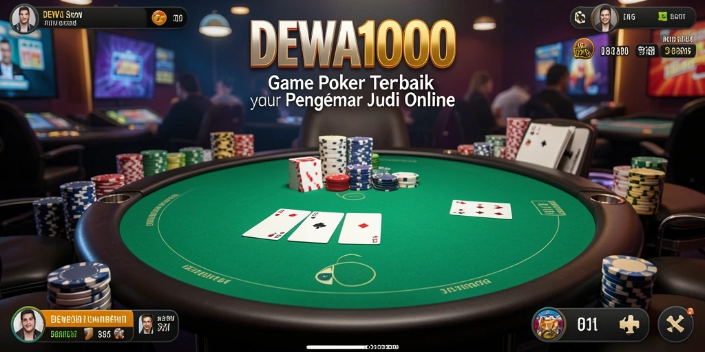 Screenshot permainan DEWA1000 yang menarik dengan antarmuka poker yang dinamis.