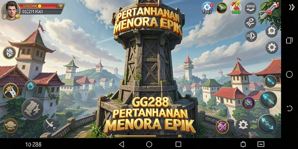 Tampilan gameplay GG288 dalam pertahanan menara yang mendebarkan.