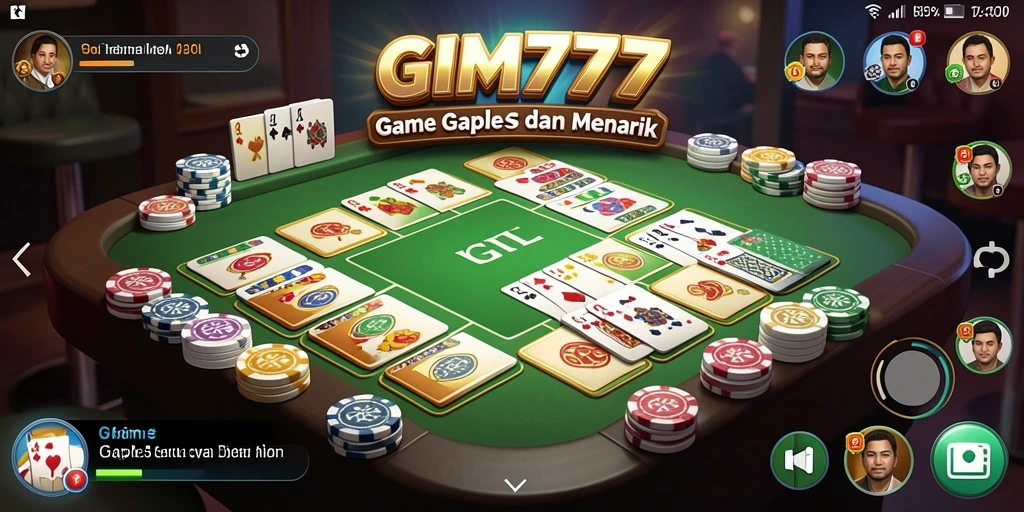 Tampilan gameplay seru GIM777 dengan kartu gaple.
