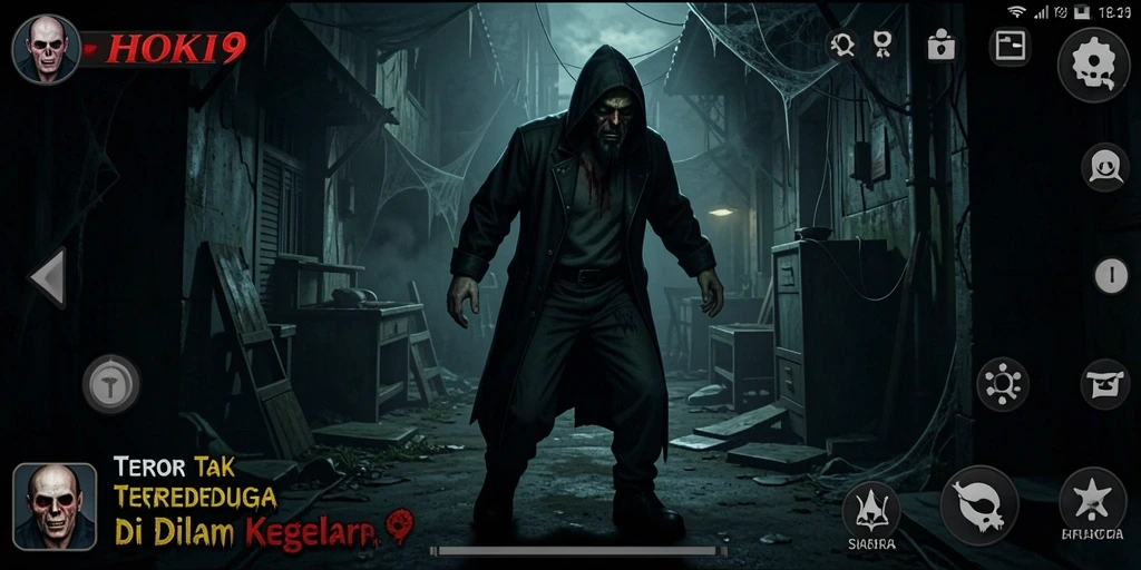 Tampilan menegangkan dari gameplay HOKI9 dengan suasana Horror yang pekat.