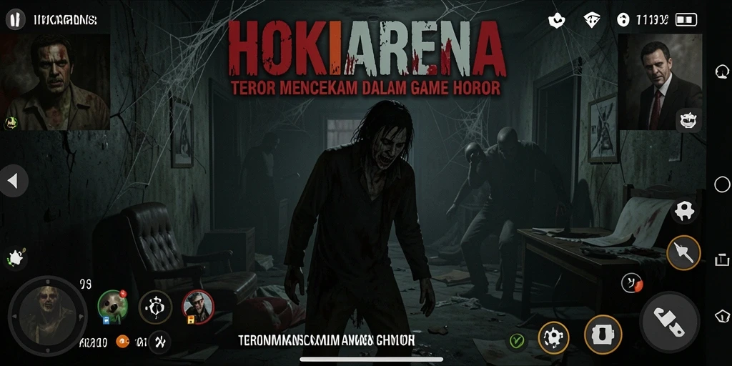 Screenshot gameplay HOKIARENA menampilkan suasana yang menakutkan dan mencekam.