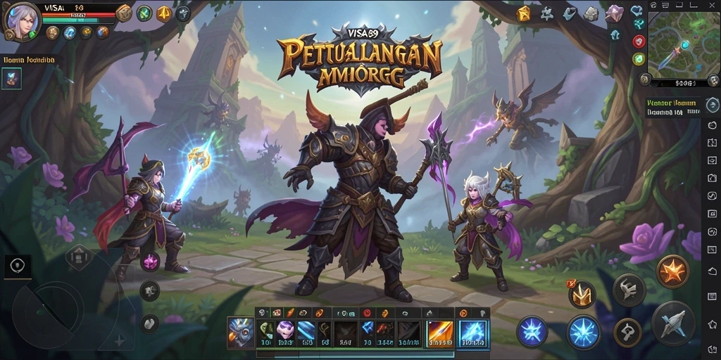 Tangkapan layar gameplay VISA89 menampilkan pertarungan petualangan yang seru.